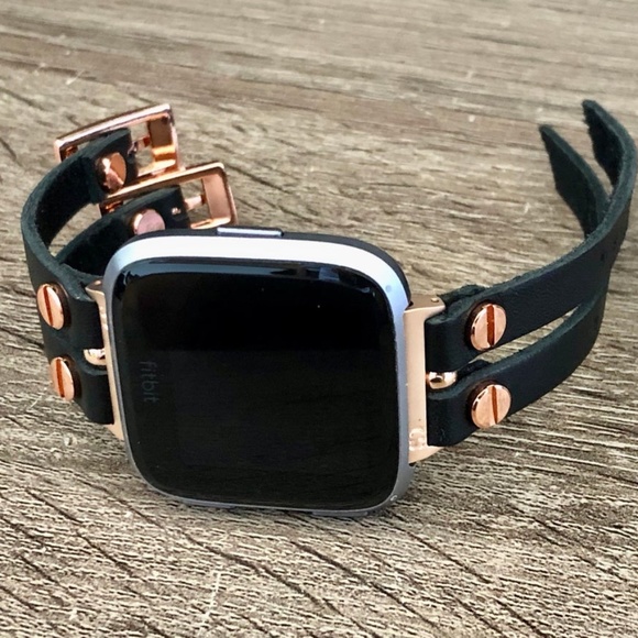Fitbit Versa Watch Black Leather Straps Bracelet main image 6